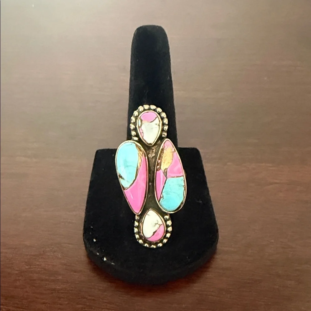 Copper Cotton Candy Turquoise Ring NWOT - Picture 1 of 3